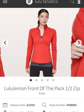 lululemon athletica Front of the Pack Half‑Zip Top - Red